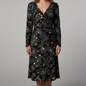 Evan Picone Dress Size 8 Multicolor Faux Wrap Jersey Knit